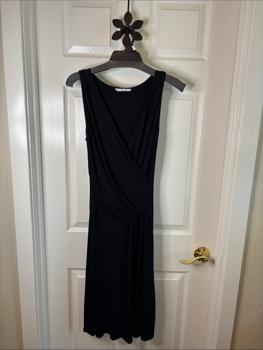 Cabi Sleeveless Black Wrap-Style Women’s Dress medium